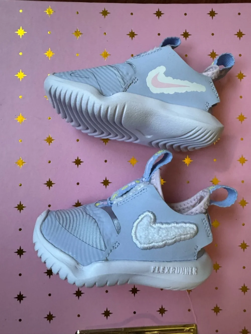 Nike Kids Light Blue & Pink Flex Runner Slip-On Sneakers size baby 3C - Picture 2 of 9